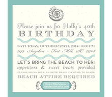 Sandy Beach Birthday Party Printable Invitation